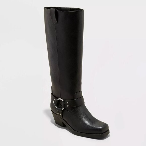 Universal Thread Black Heeled Boots - Picture 1 of 4